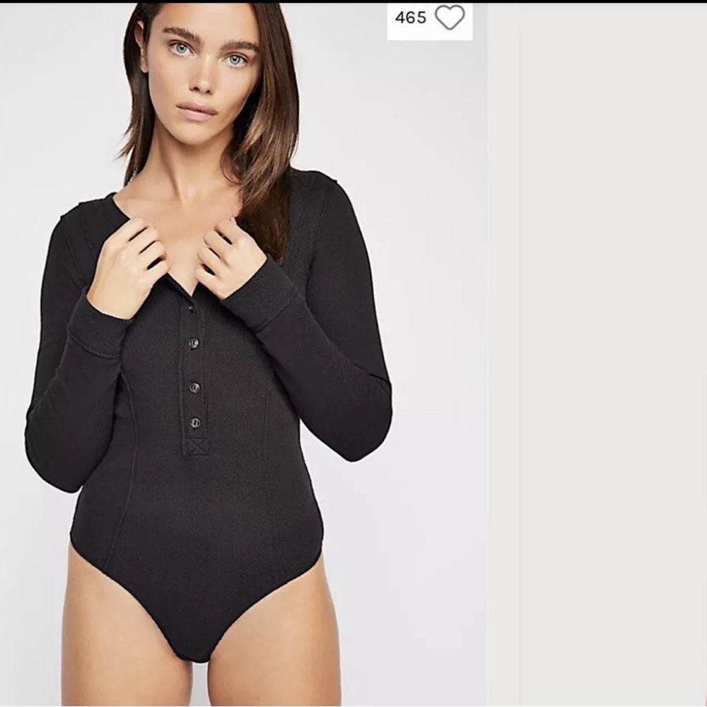 Free People Frankie Bodysuit Black Size Small - Picture 2 of 8